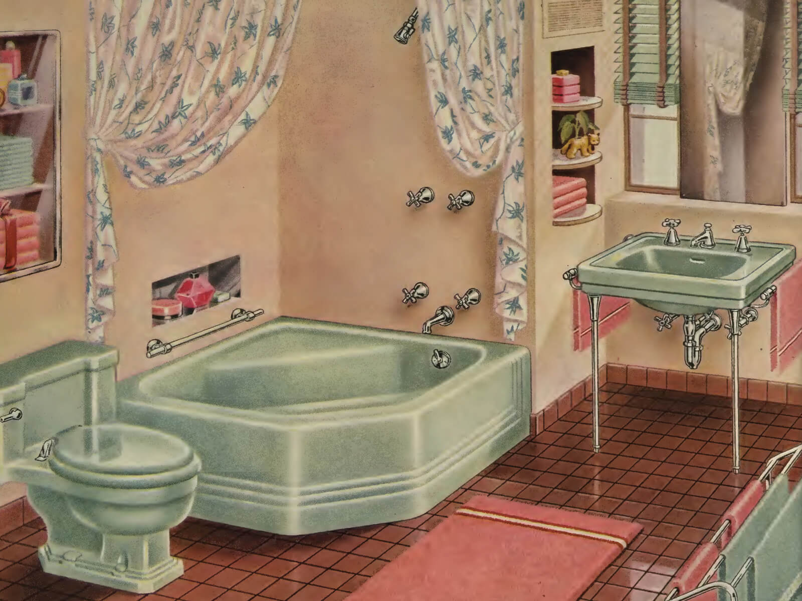 vintage bathtub illustration