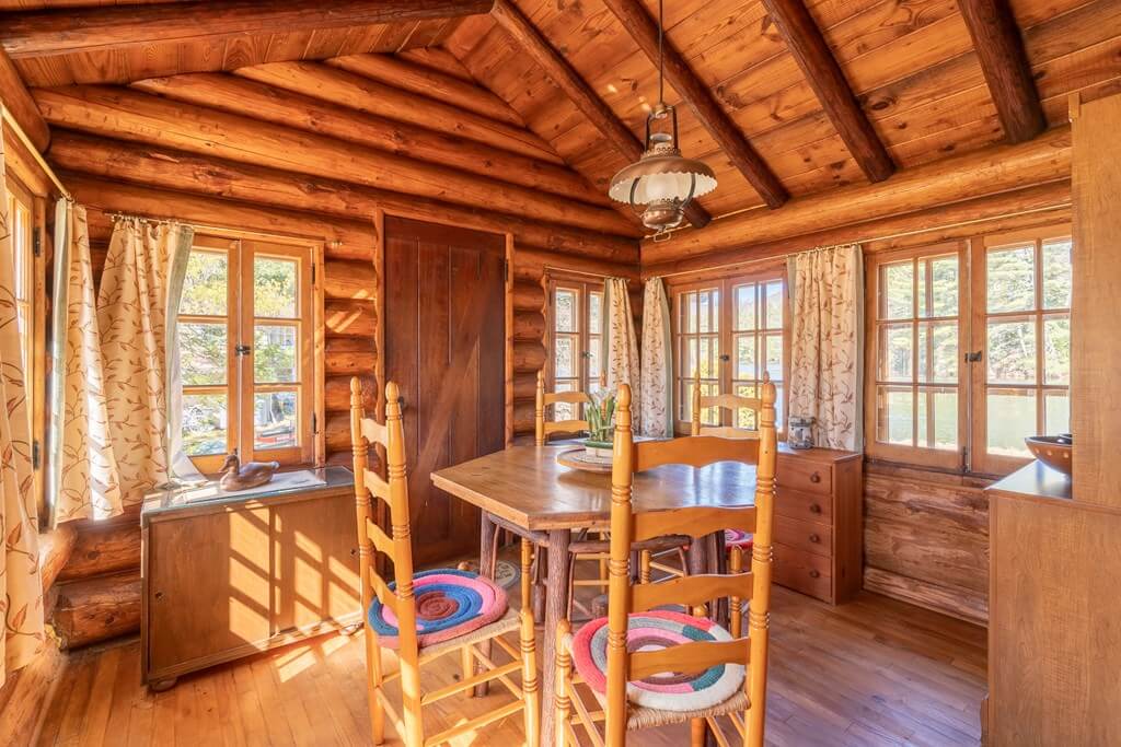 interior of cabin on knottingham road in ray brook ny