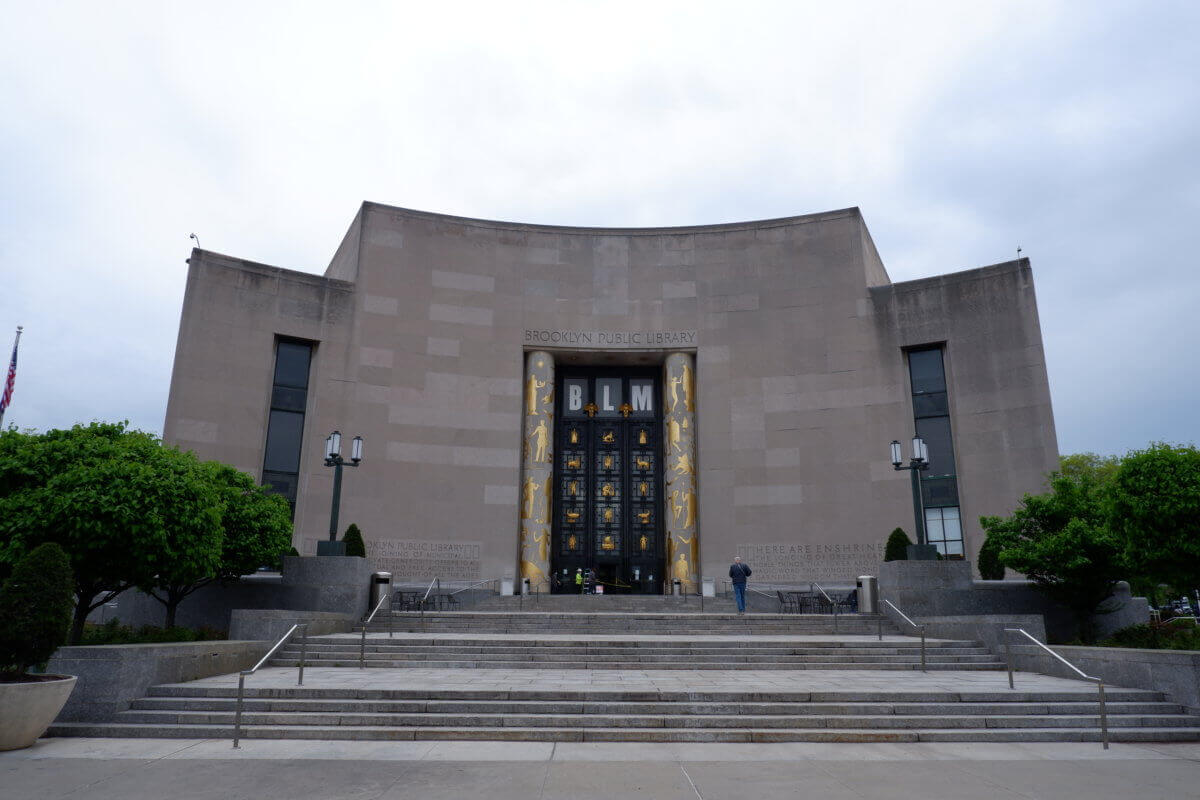 exterior of central library, brooklyn