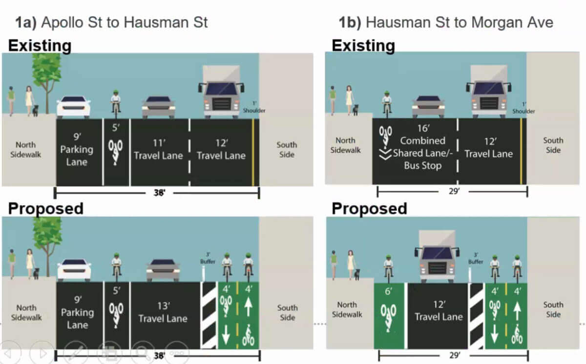 illustration of a proposed bike lane