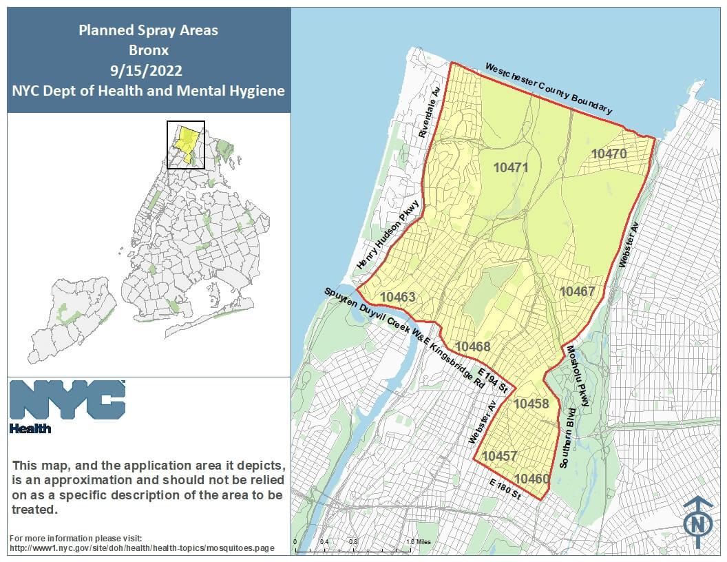 bronx spray areas