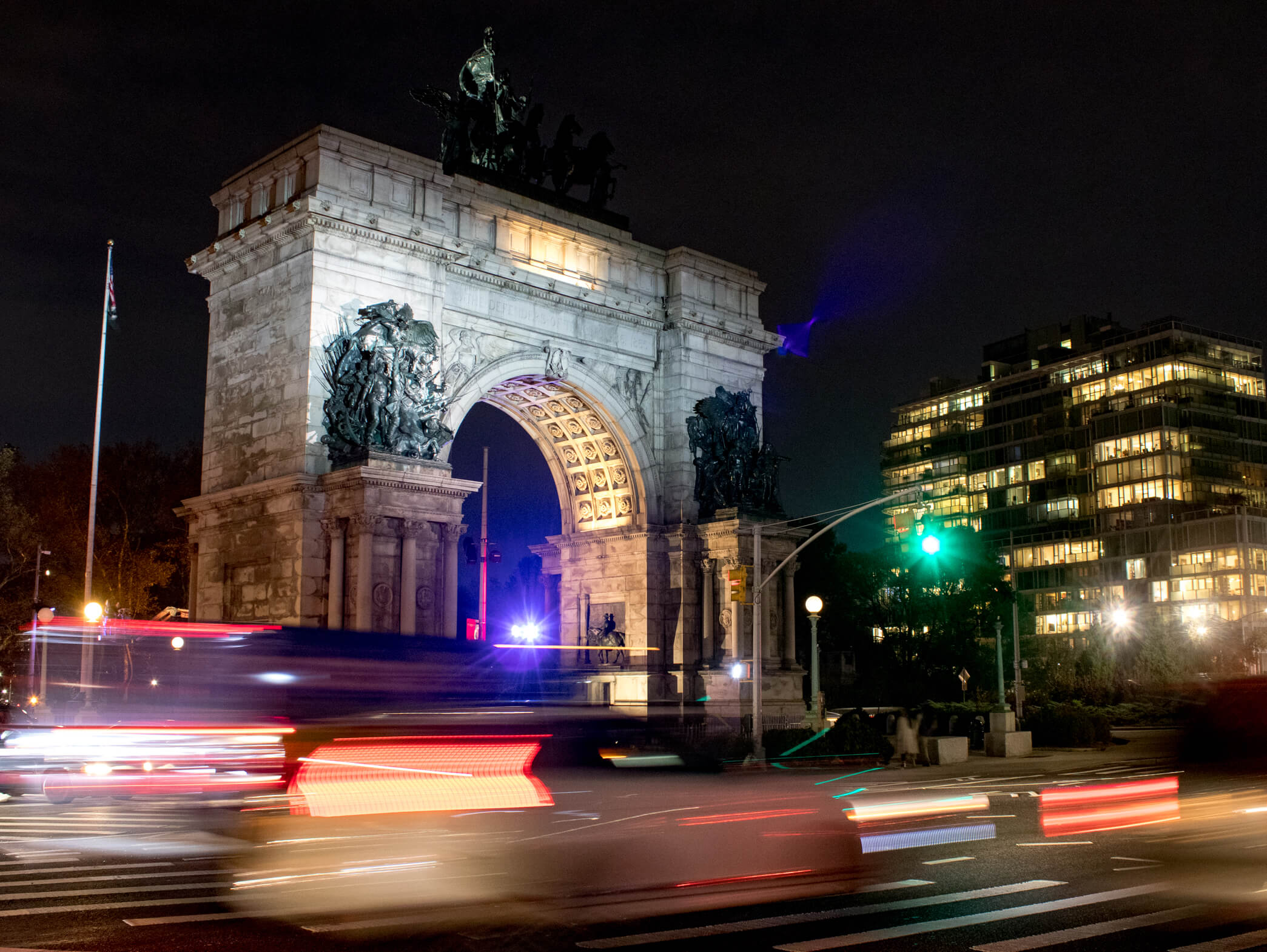 grand army plaza at night