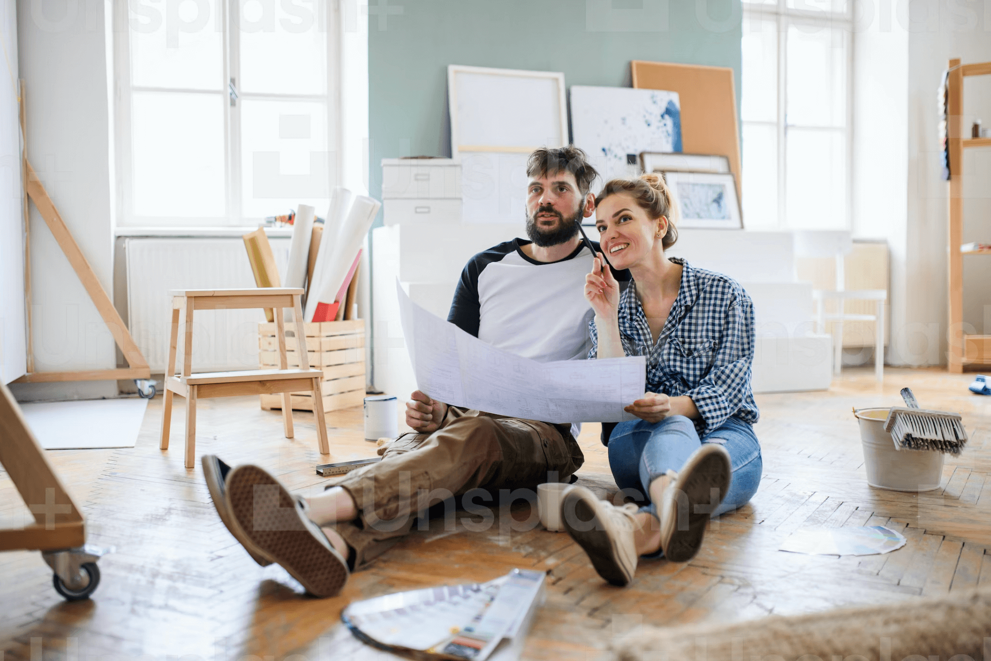 couple renovating house