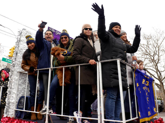 people on a float