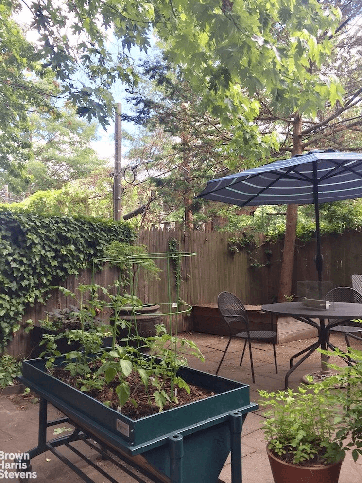 garden with stone patio