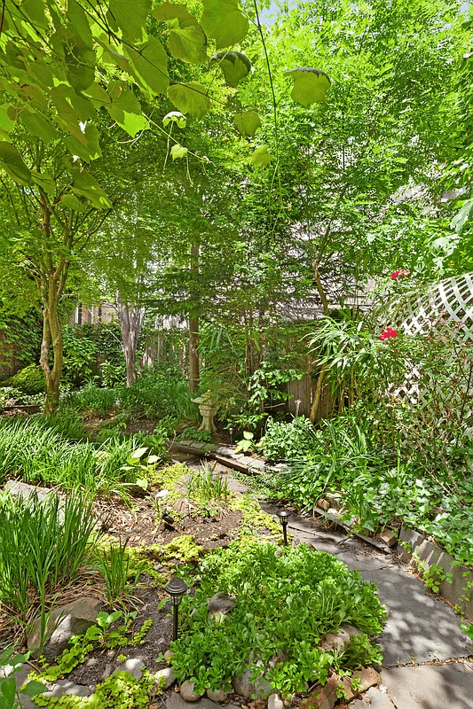 garden with planted beds