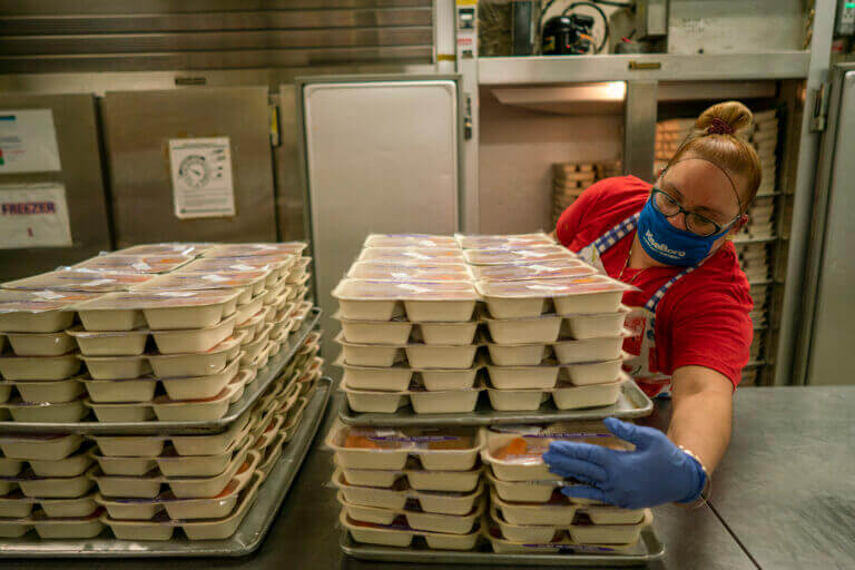 prepping meals