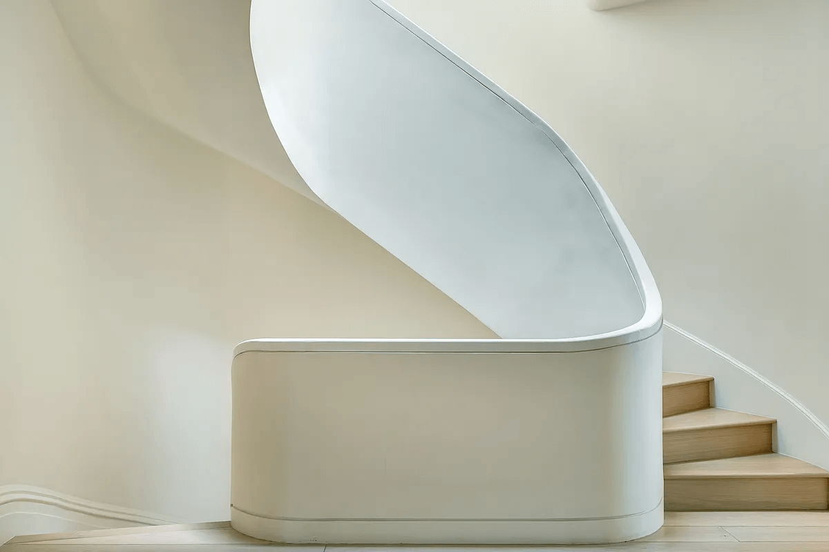 modern curved stair