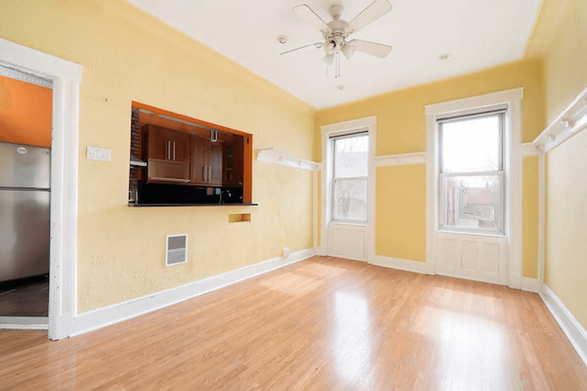 dining room with pass thru to kitchen