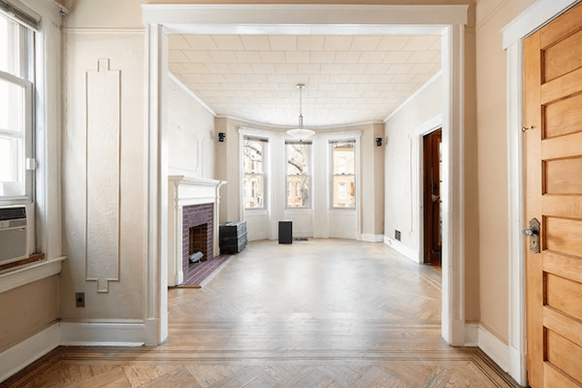 east new york house for sale -living room with mantel