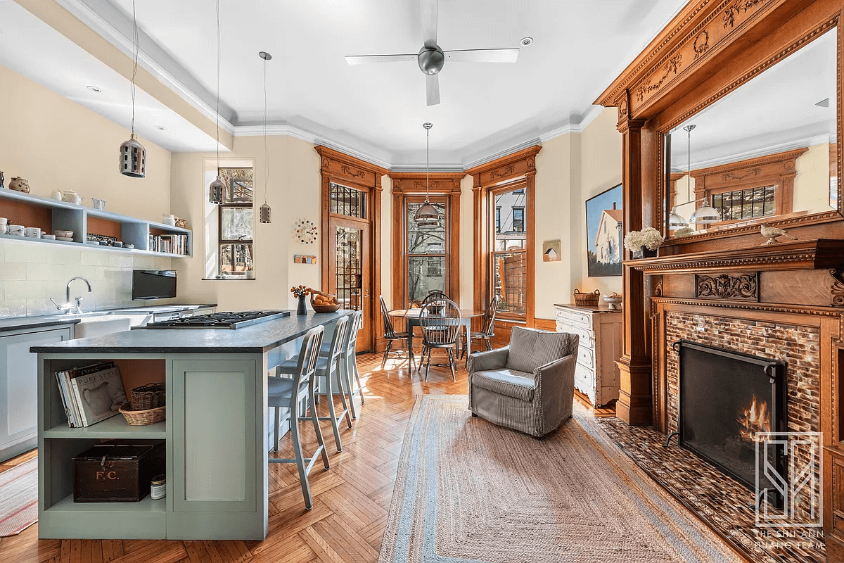 kitchen with mantel