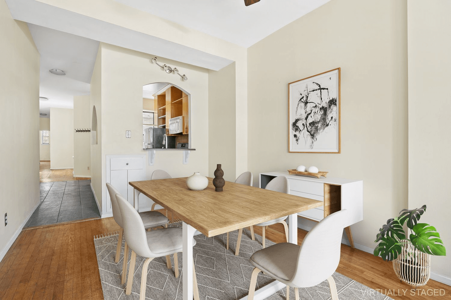 virtually staged dining room