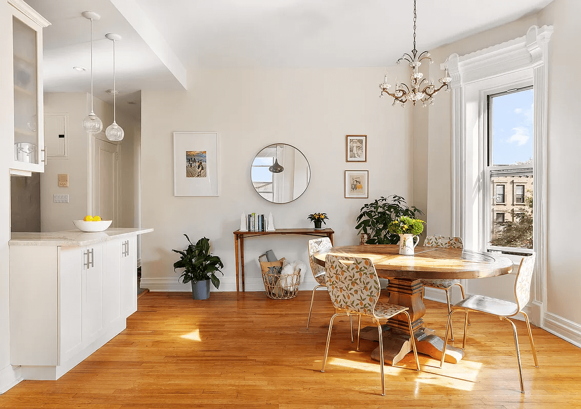 dining area open to the kitchen