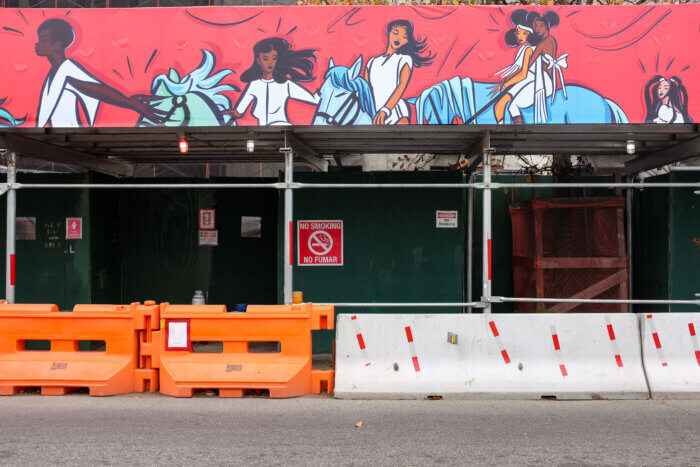 mural on a construction fence