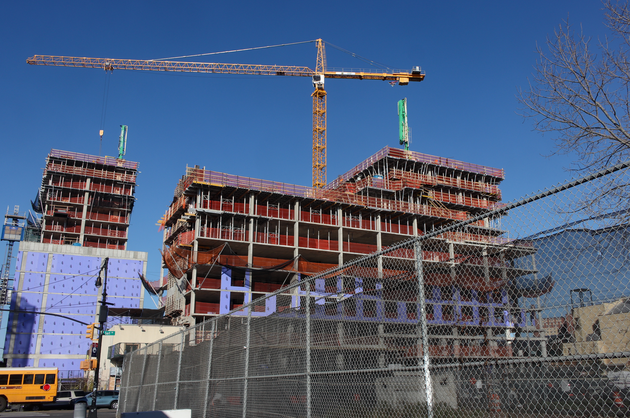 crane over the building under construction