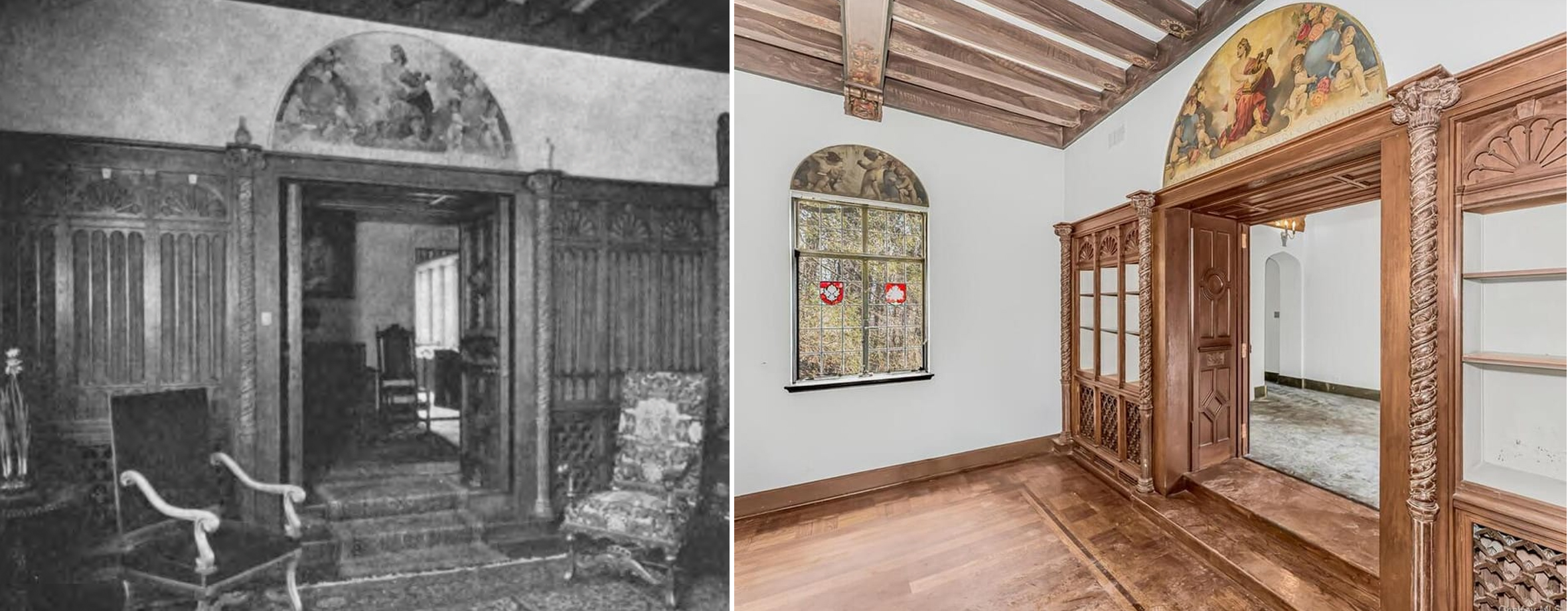 living room with woodwork and built-ins