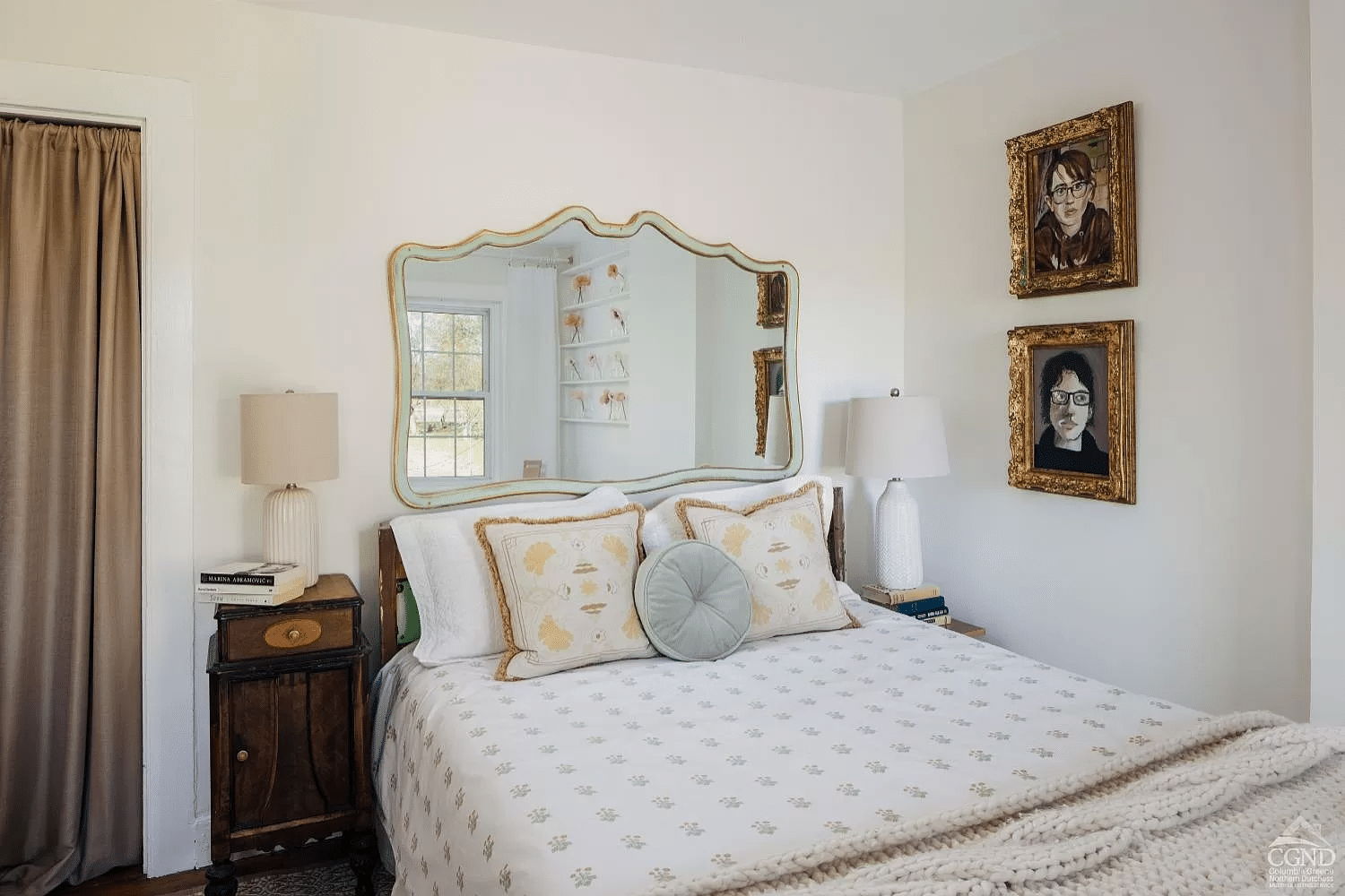 bedroom with white walls