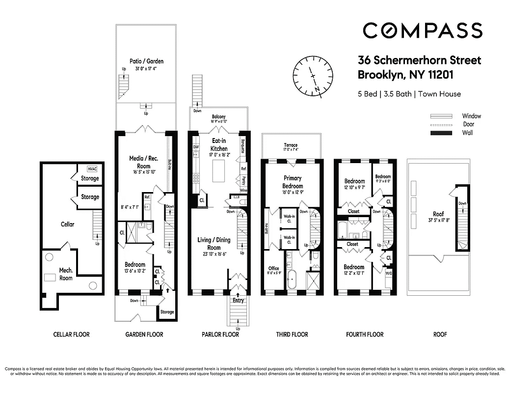 floor plan showing four floors of living space