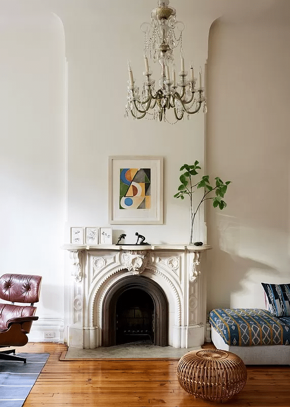 marble mantel in parlor