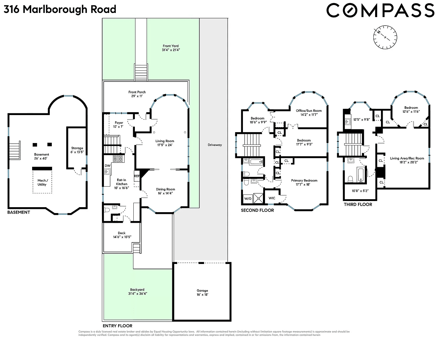 floorplan with three floors of living space