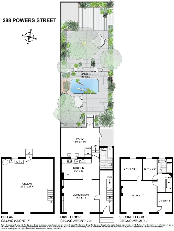 floorplan showing two floors of living space and a cellar