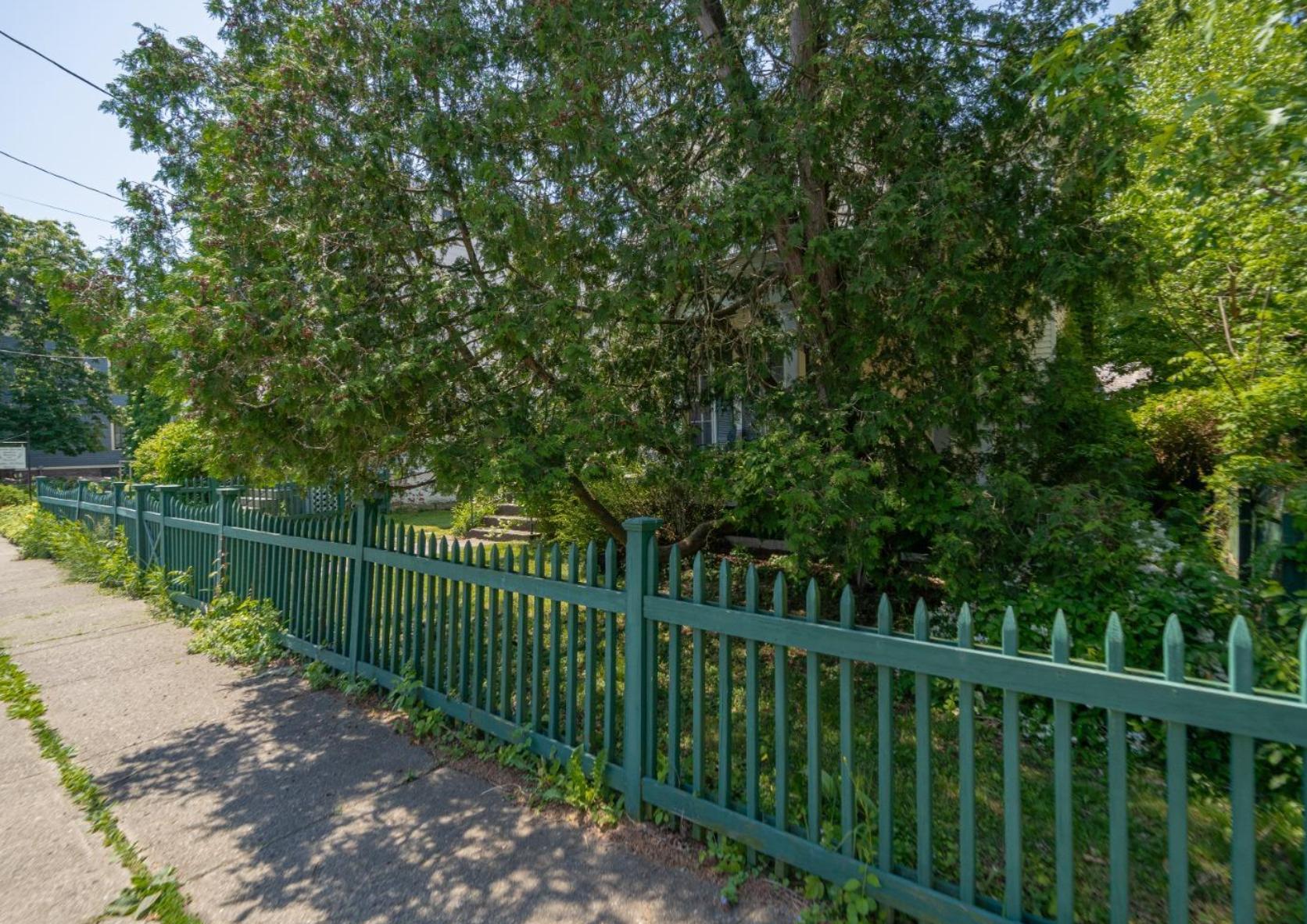 a green picket fence