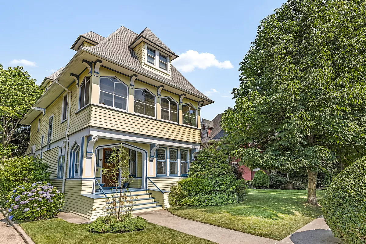 brooklyn open houses - standalone painted yellow with blue and white trim