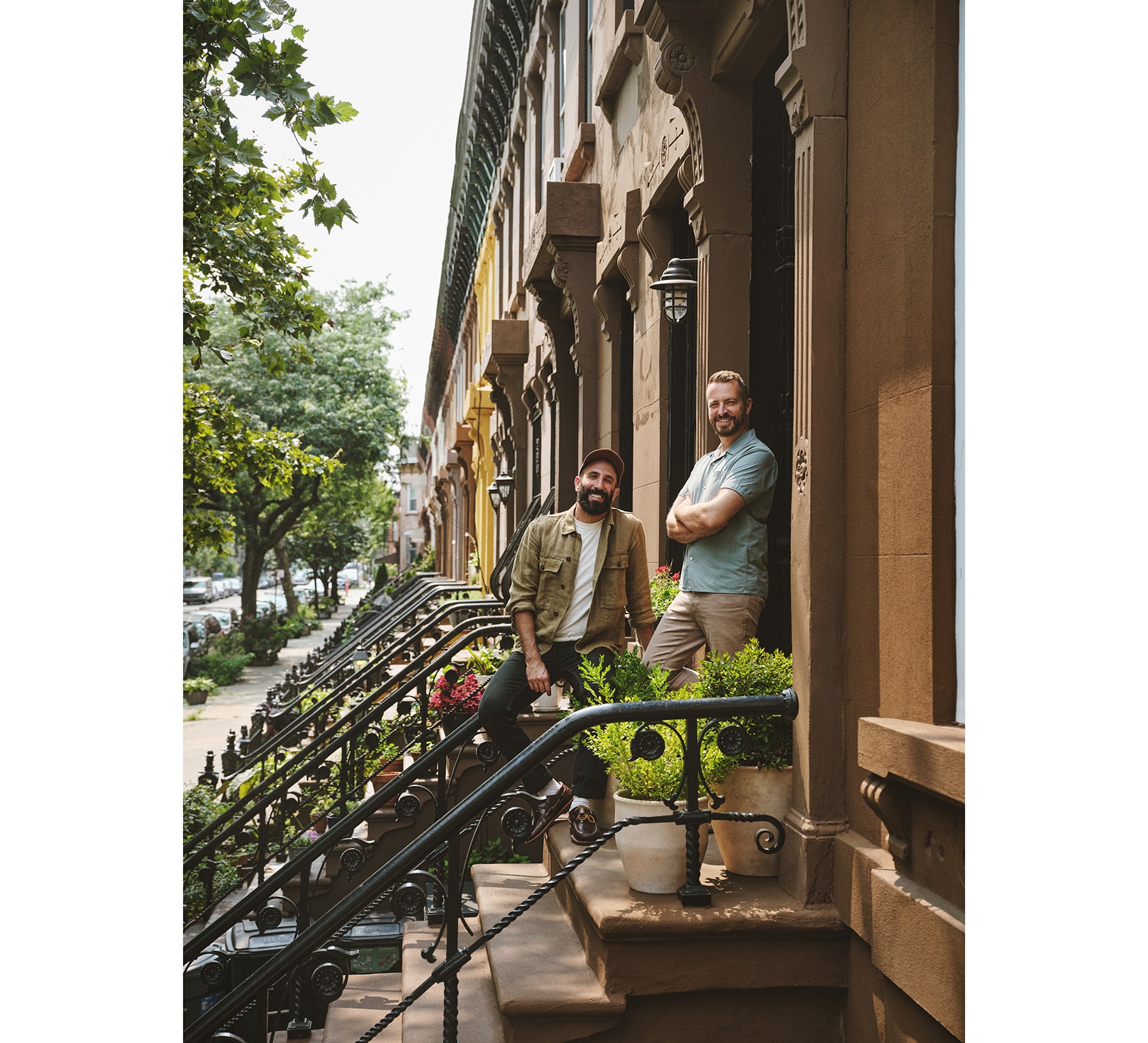 Slocum and Bordelon on their stoop