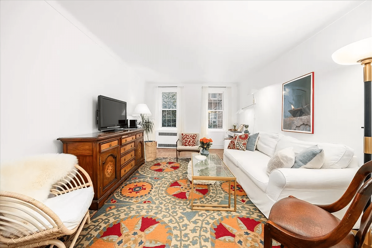 living room with white walls