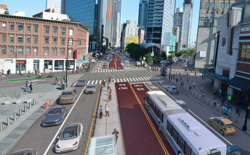 flatbush avenue bus lane rendering