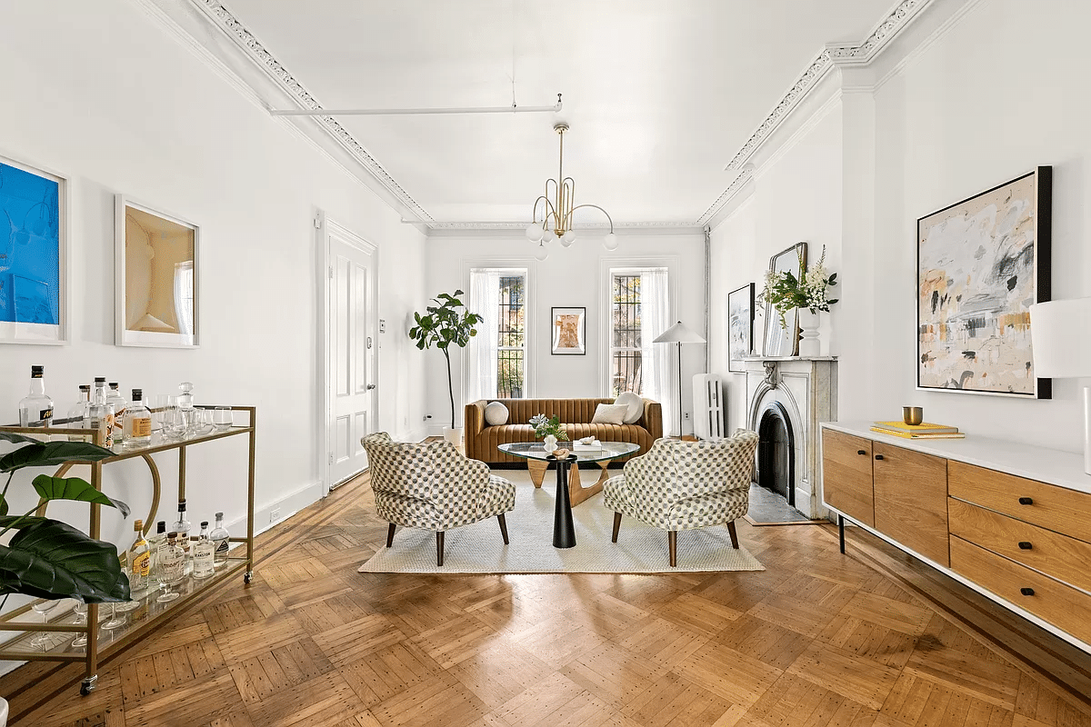 brooklyn open house - parlor with marble mantel