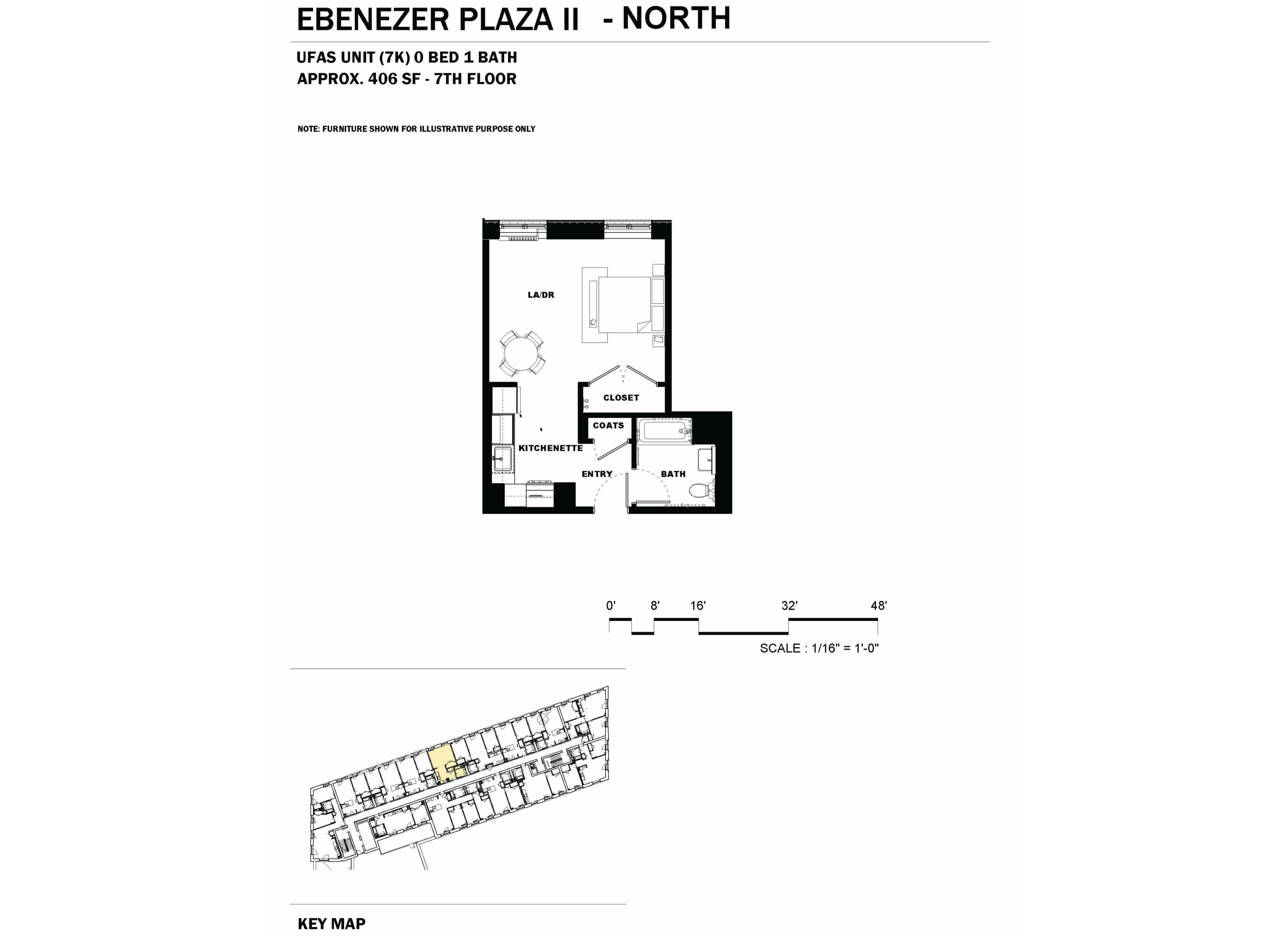 Floor plan of a studio unit