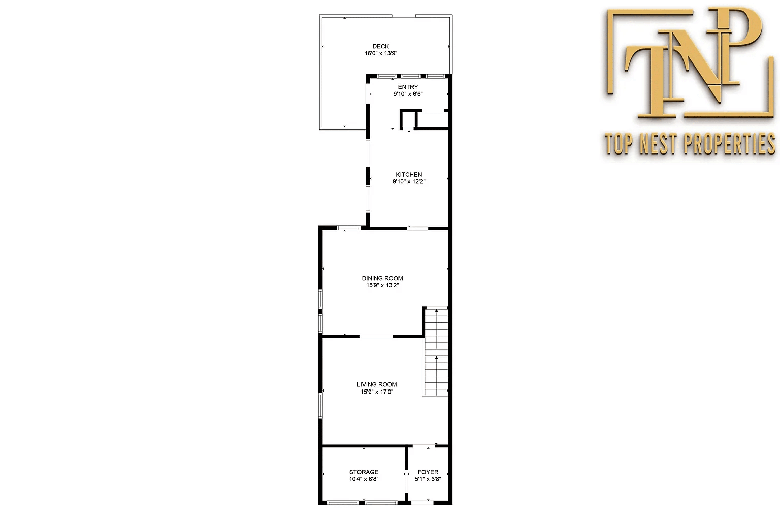 Ground floor with living, dining and kitchen area