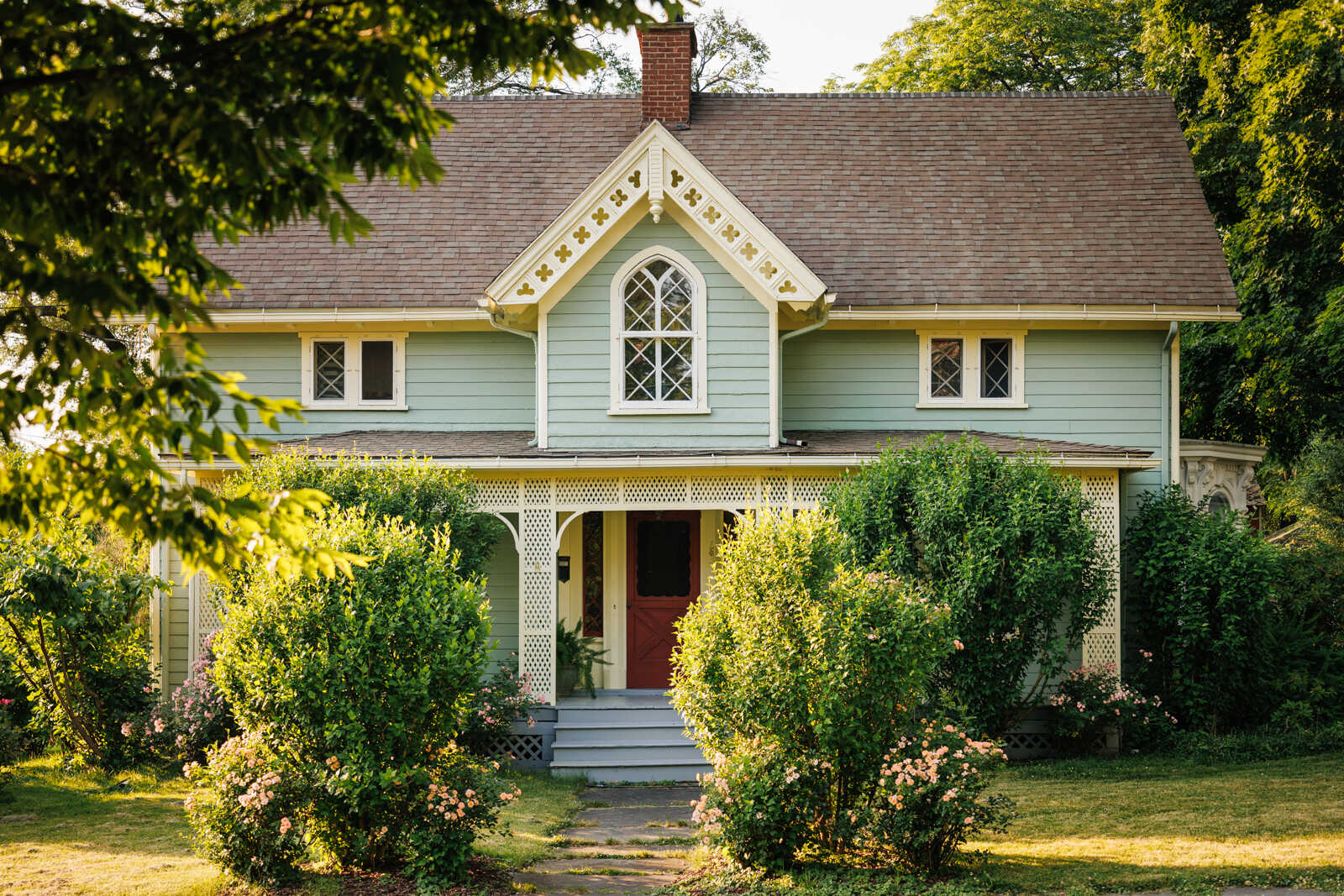 catskill - wood frame gothic revival house