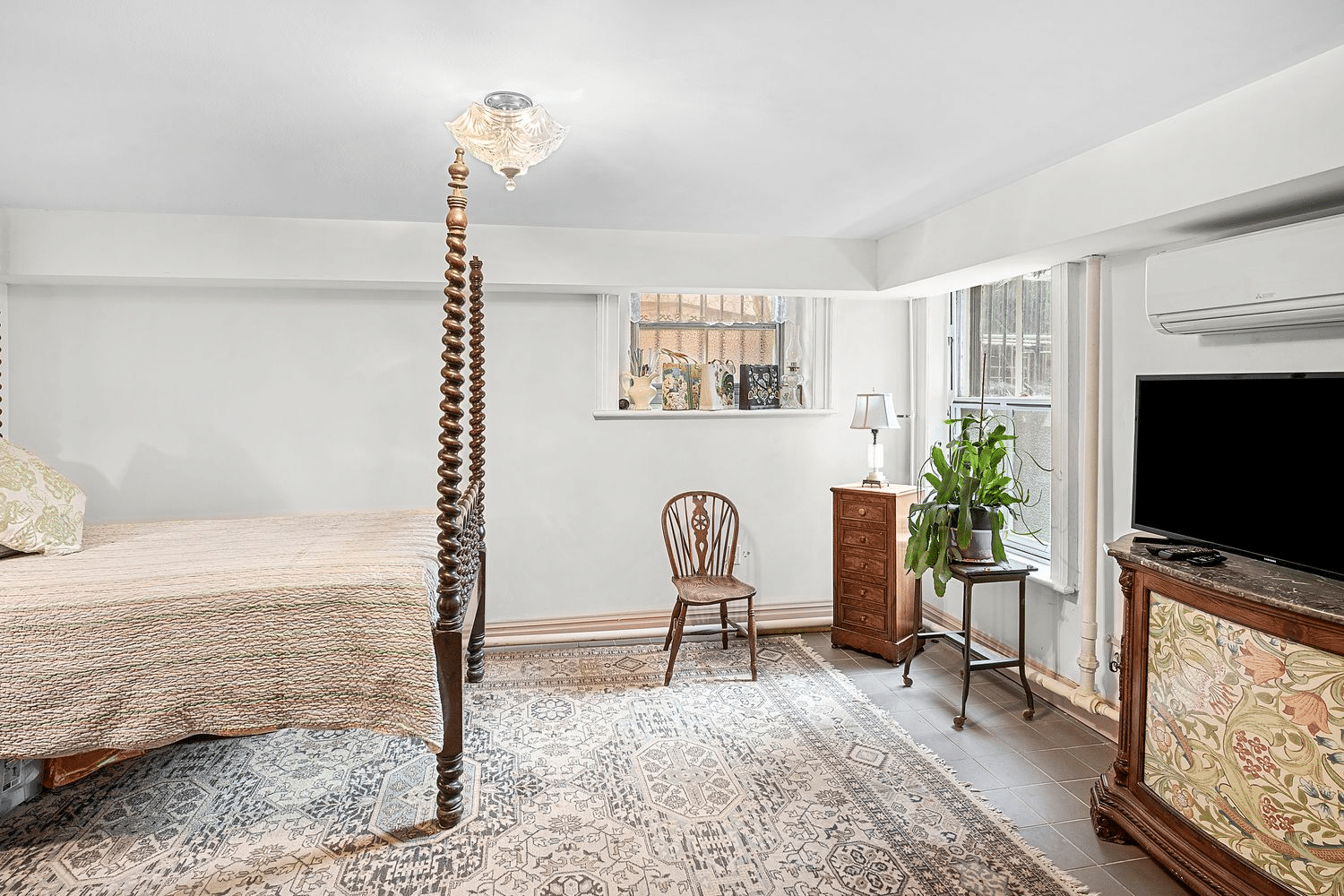 bedroom with tile floor