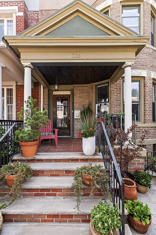 Front porch with space for seating and planters