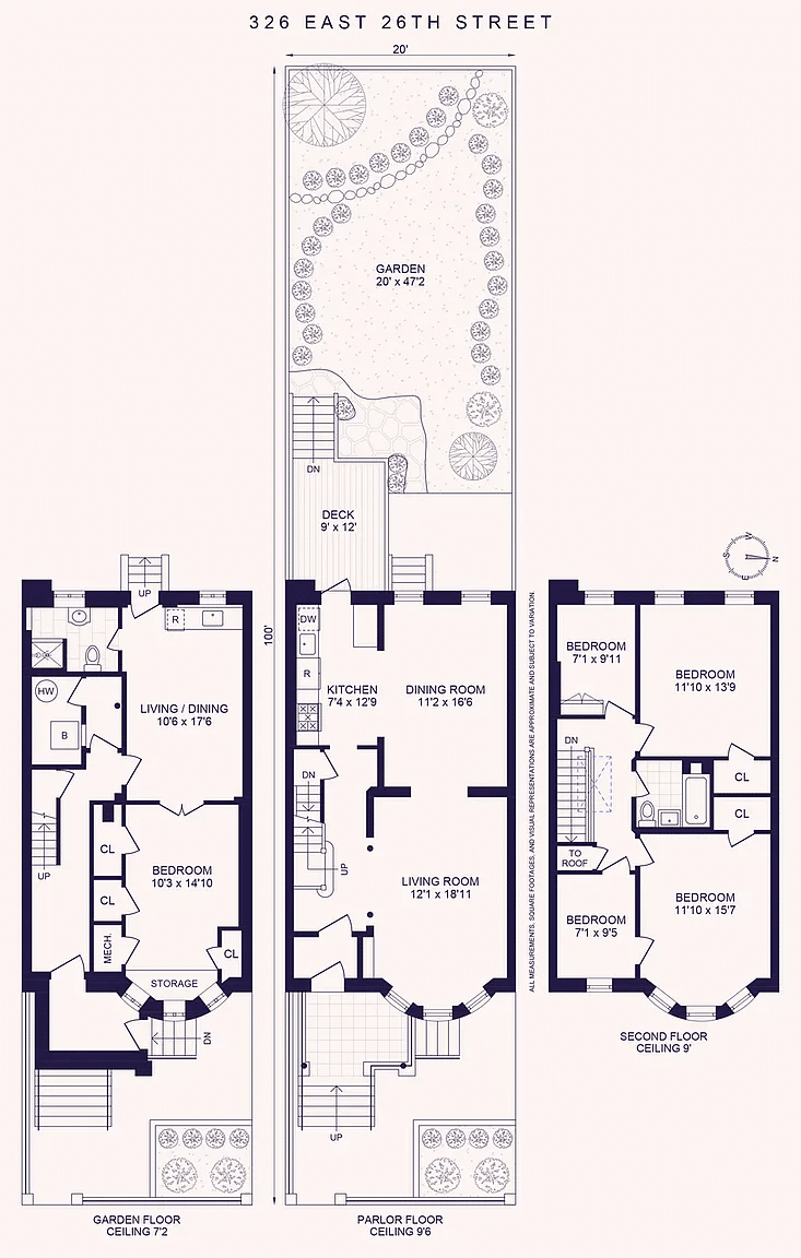 floorplan showing four bedrooms on the second floor