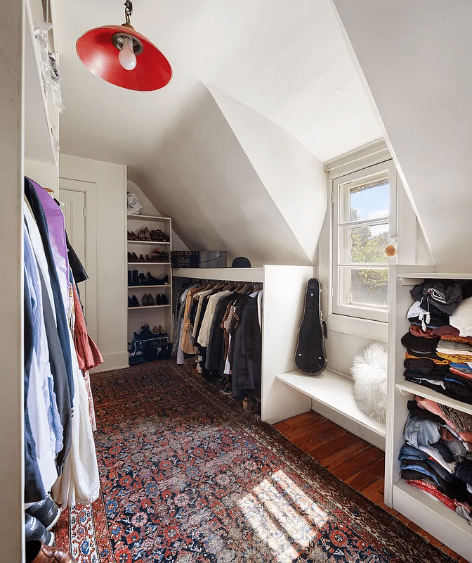 Walk-in closet/dressing room with built-in storage space