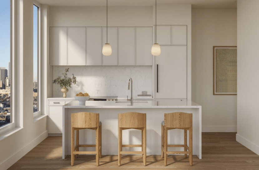 kitchen with white cabinetry