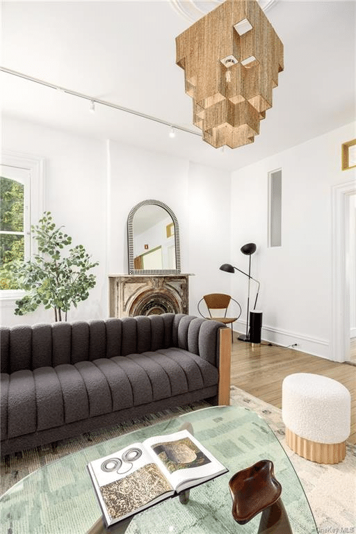 parlor with marble mantel