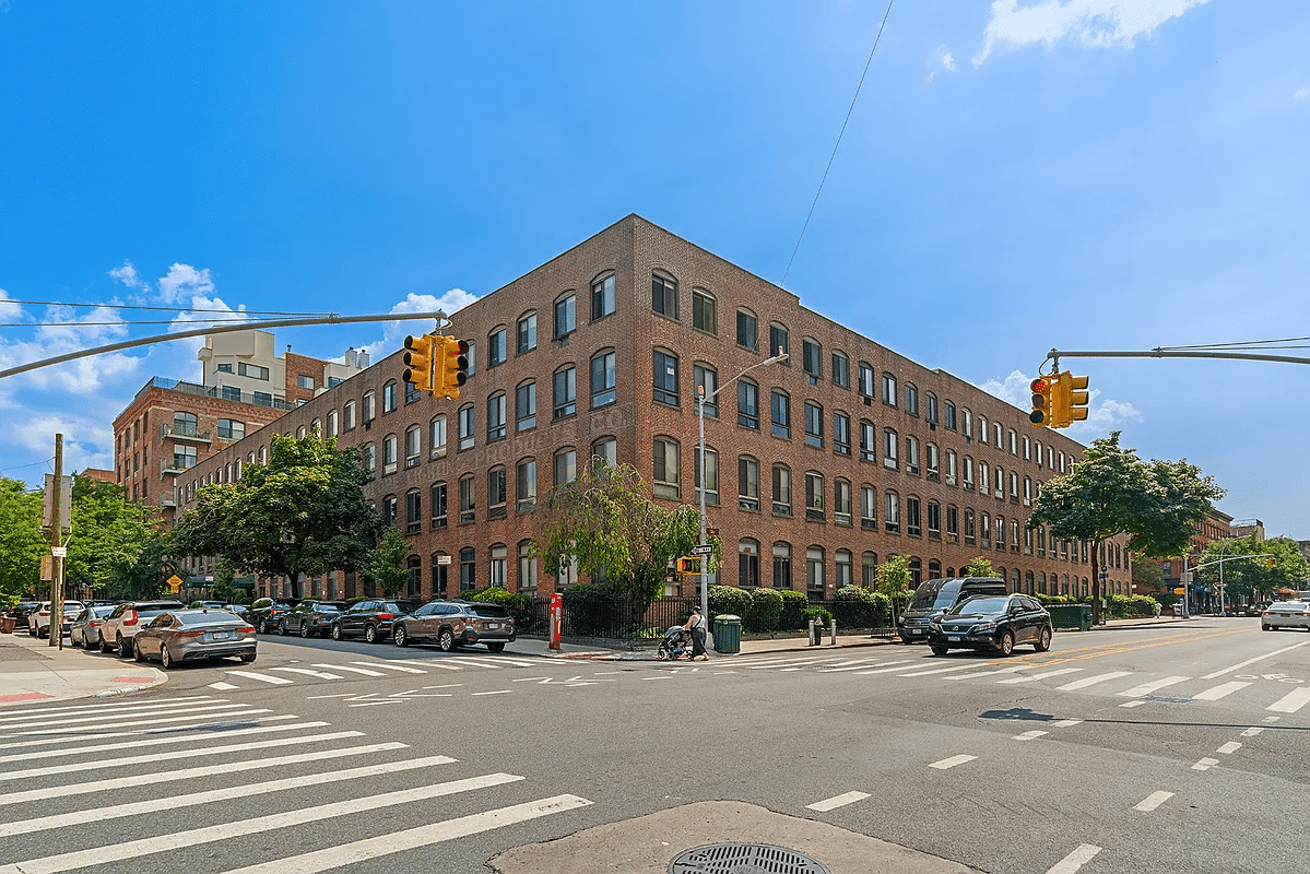 Brick facade of a former factory building