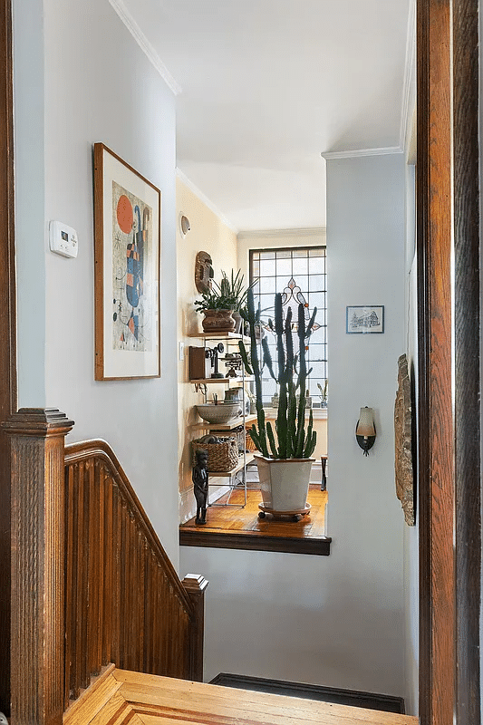 stair with niche filled with plants