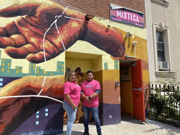 Owners of nearby Molkajete Restaurant, Margarito and Hugo, credit Mixteca with helping them open their business