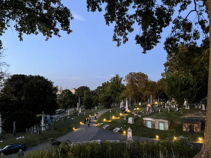 view of the cemetery