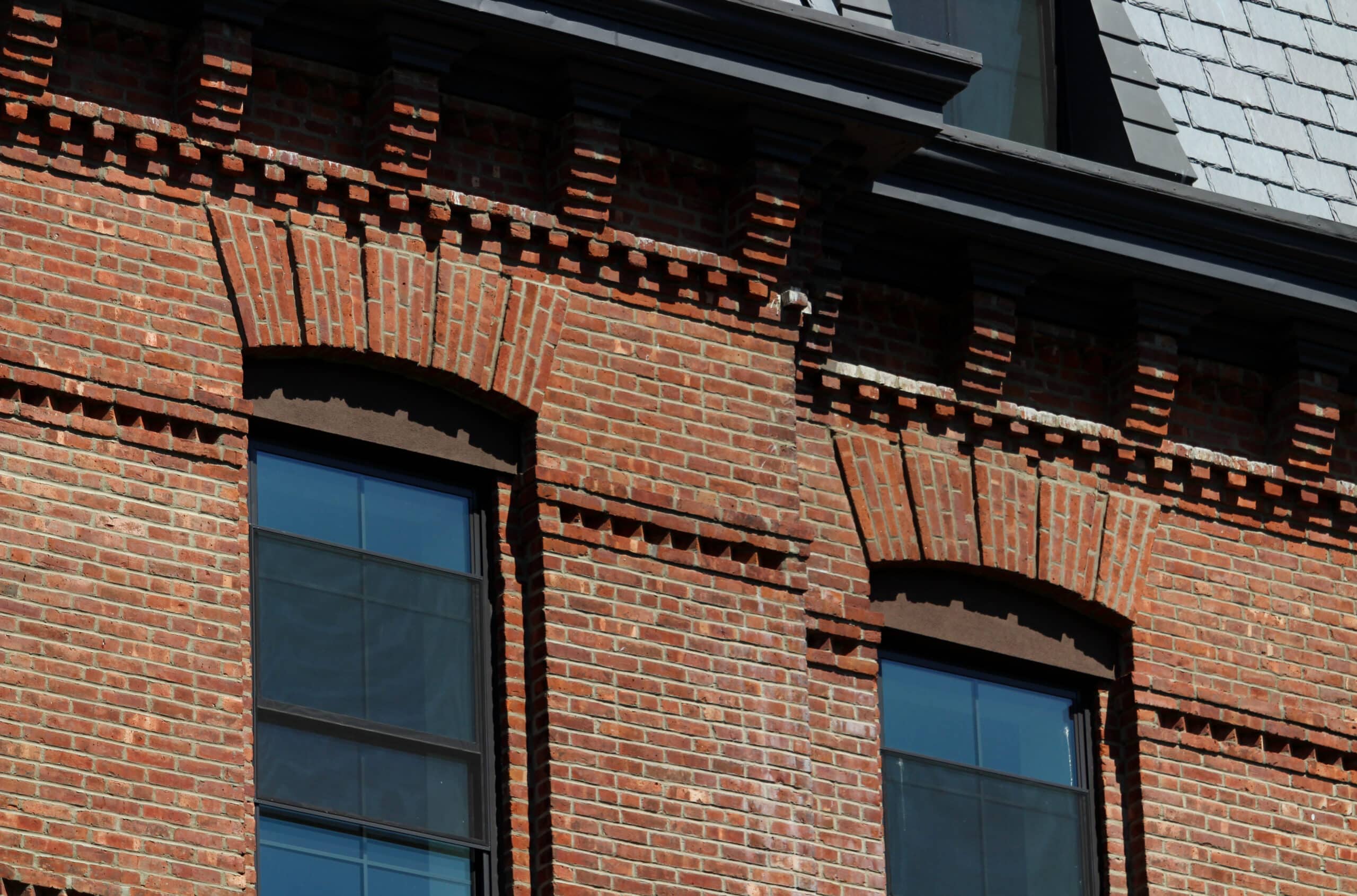 brick details on the historic building