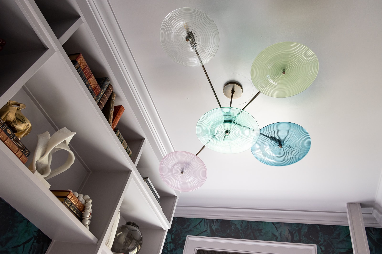 light fixture with pastel glass circles