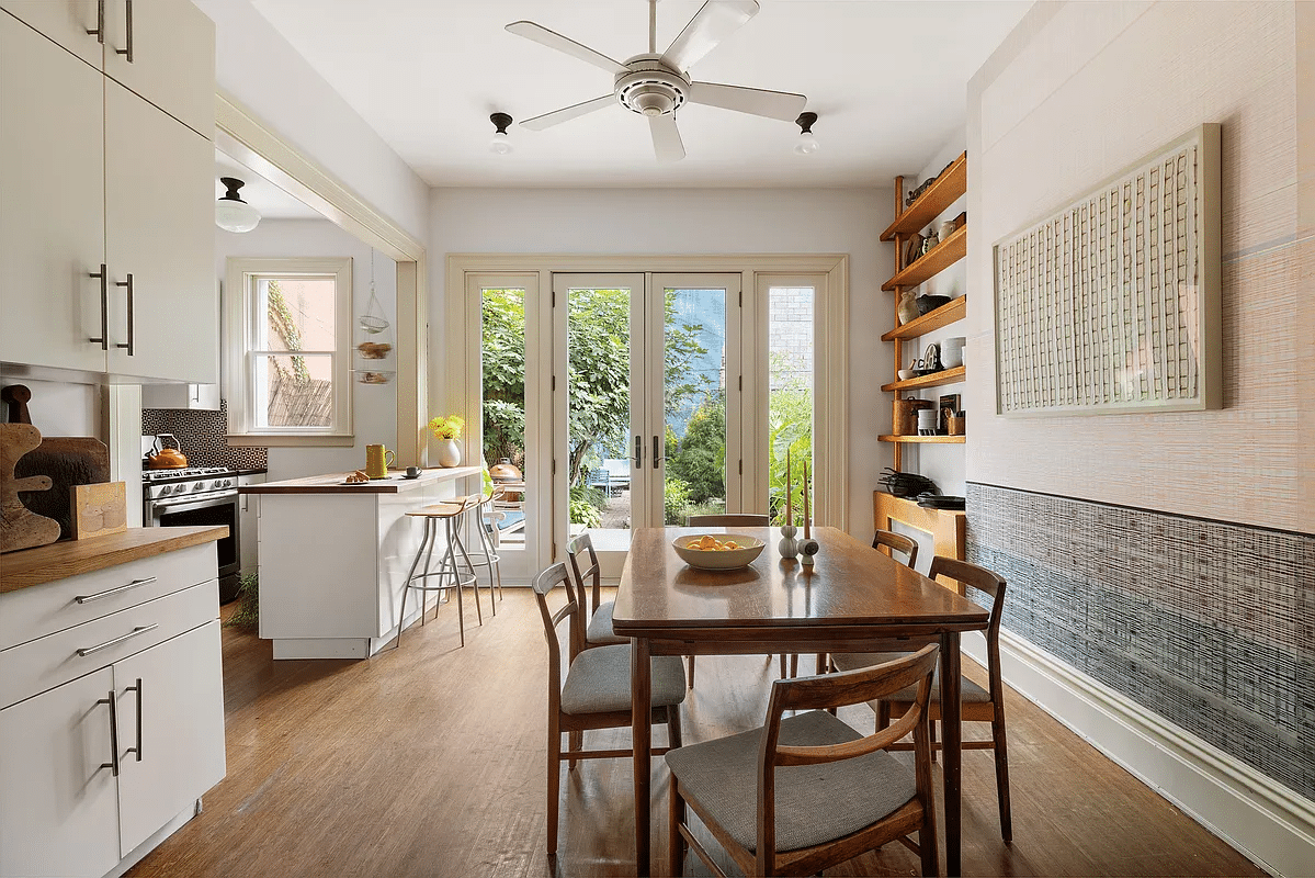 carroll gardens - dining room with french doors to garden