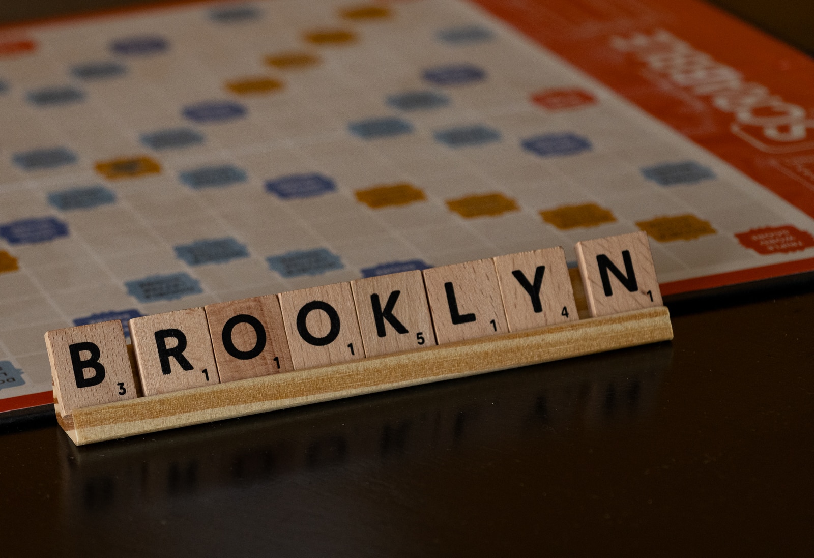 scrabble tiles spelling brooklyn