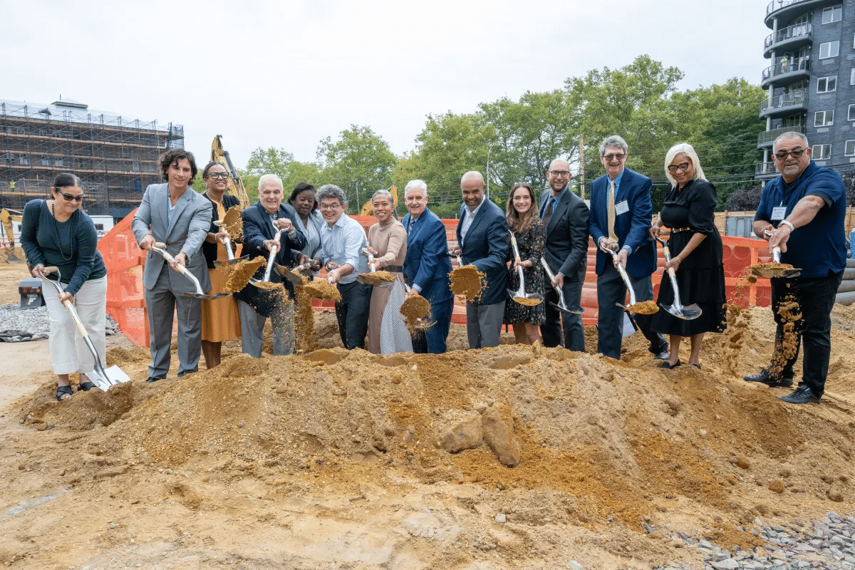 groundbreaking - people with shovels