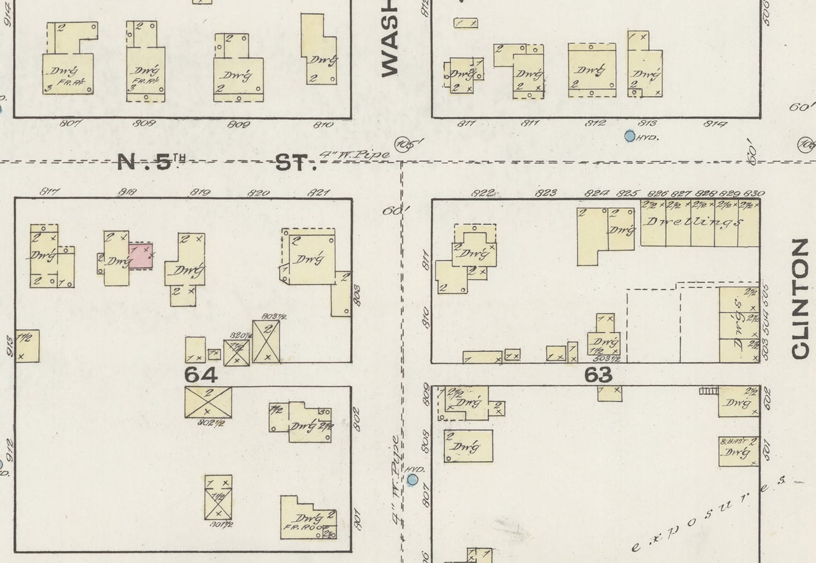 map showing the wood frame cottages